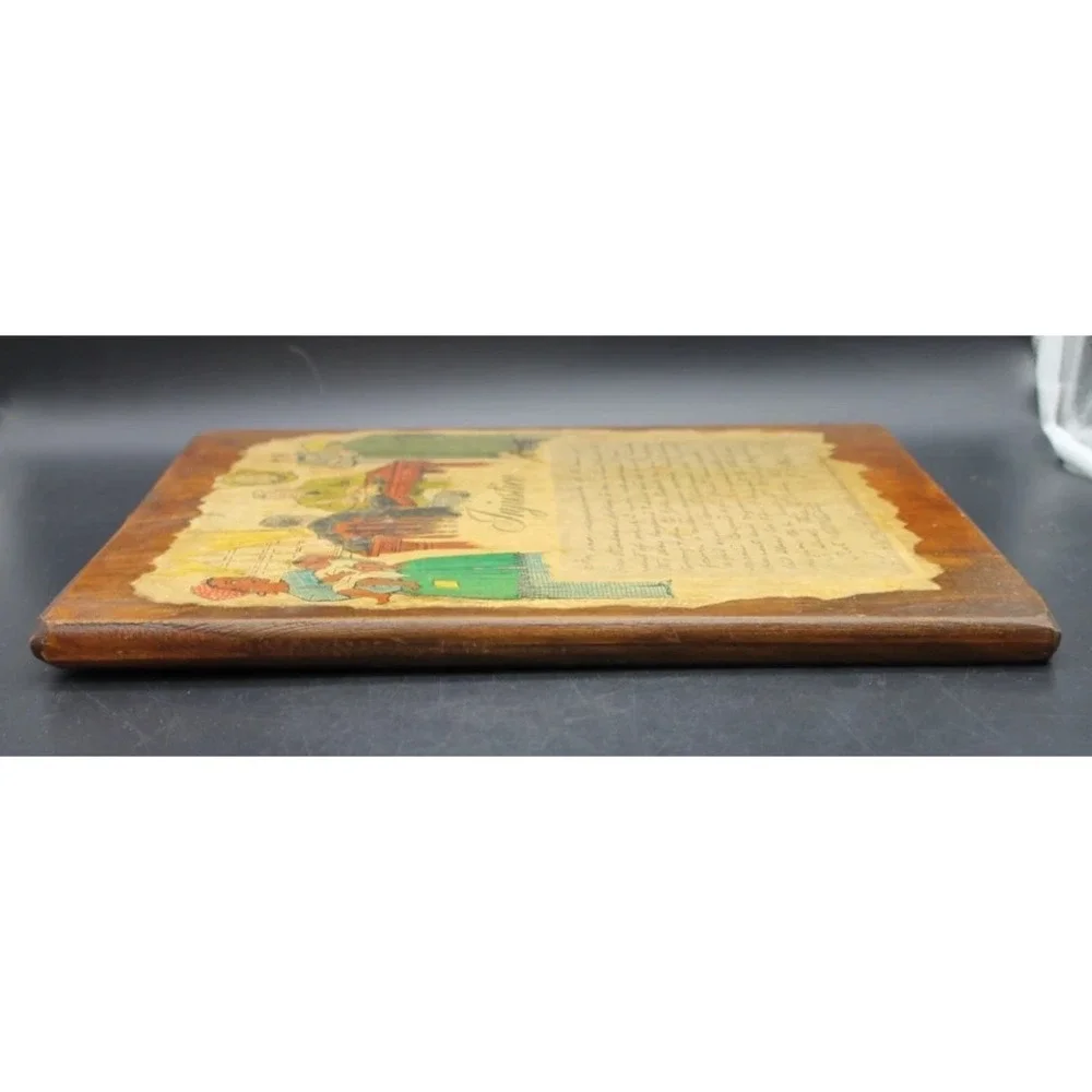Vintage BarMaLee Reproduction Document Wood Plaque 11x15 Wall Decor